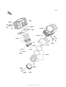 VN1700 Цилиндр и поршни