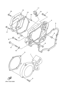 YZ85 Крышка картера двигателя