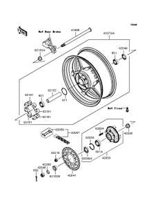 ZX1000 Заднее колесо и цепь