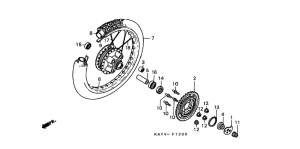 NX125 Rear wheel complete assy