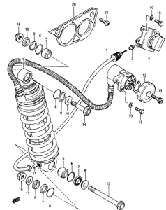 GSX750 Абсорбер удавный в сборе задний