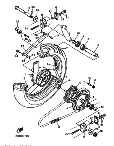 FZR1000 Rear wheel complete assy