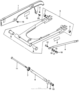 CB360 Swingarm + chain case