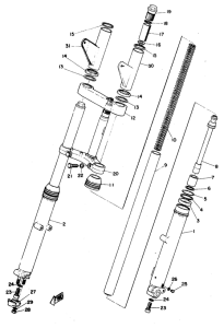 RD250 Передняя вилка