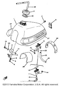YZ125G Топливный бак
