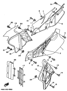 YZ250 Side cover  /  oil tank