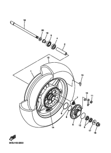XVS1100AT XVS11ATV Rear wheel complete assy
