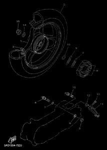 YN50 Rear wheel complete assy