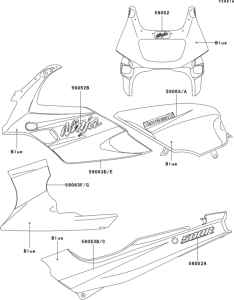 EX500 Decals(blue)(ex500-d7)