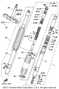 YZ250L Передняя вилка
