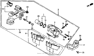 CR80R Rear brake caliper 92-95