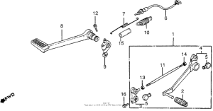 VF1000F Brake pedal + gearshift pedal