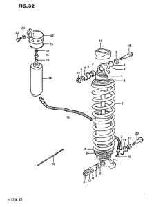 PE175 Абсорбер удавный в сборе задний