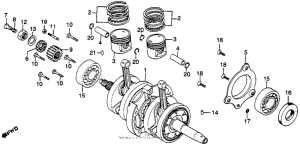 CM250 Коленчатый вал и поршни