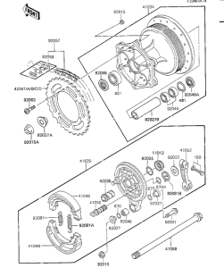 KX500 Rear hub / brake / chain
