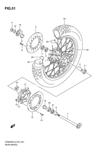 DR650 Rear wheel complete assy