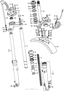 ST90 Steering stem + front fender + front fork