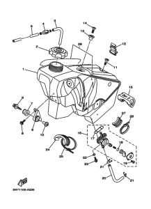 YZ250 Топливный бак