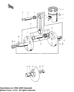 KV100 Crankshaft / piston / rotary valve