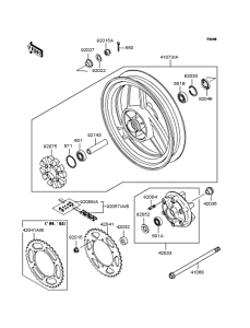 EX250 Заднее колесо и цепь
