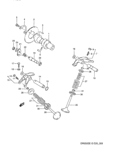DR650 Распределительный вал-клапаны