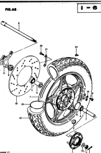 GS850 Rear wheel complete assy