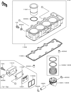 ZX400 Цилиндр и поршни