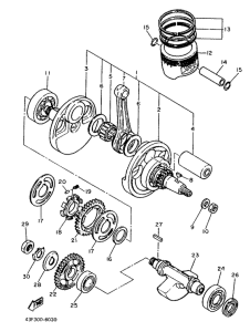 XT600 Коленчатый вал и поршни
