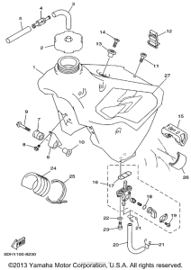 YZ125K1 Топливный бак