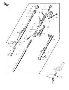 KZ400 Вилка передней оси
