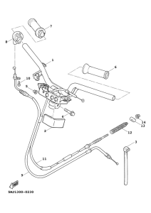 XC125FD Steering handle. cable
