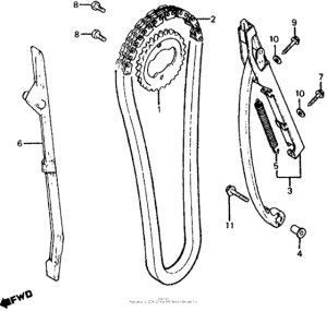 FT500 Cam chain + cam chain tensioner