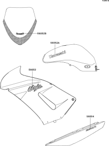 EX650 Наклейки (green)(red)(a8f)