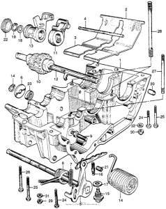 CB92 Lower crankcase + kick starter