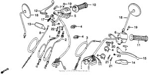 CM400 Handle lever + switch + cables