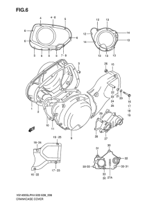 VS1400 Crankcase cover ass`y  (v