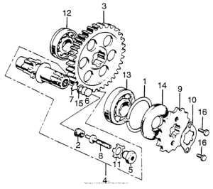 CB750 Final driven shaft + drive sprocket