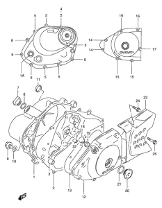 DR200 Crankcase cover ass`y  (v