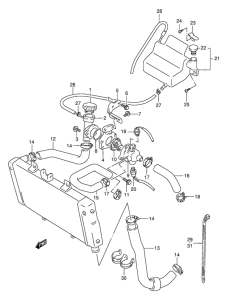 GSF250 Радиатор hose