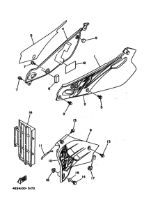 YZ80 YZ80G Крышка боковая & oil tank