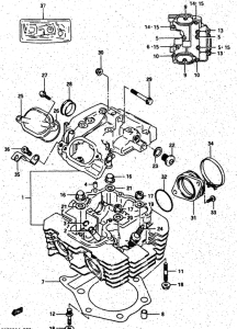 DR500 Головка цилиндров