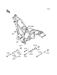 KLX250 Крепление двигателя
