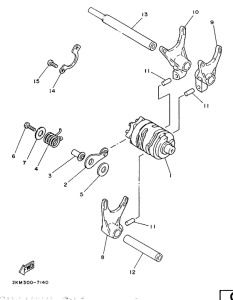 TZ250T Shift cam. fork