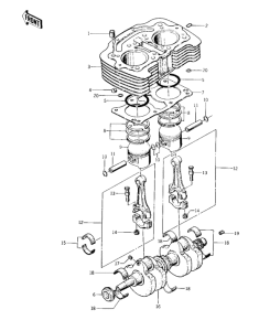 KZ400 Cylinder / pistons / crankshaft