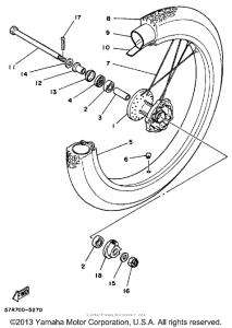 XT350TC (CA ED.) Переднее колесо