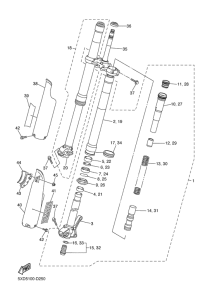 YZ250F Передняя вилка