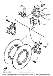 XJ700S Передний суппорт