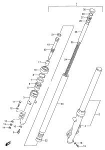 GN250 Вилка передней оси