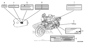 CB1100 (ABS) Лейбл предостережения