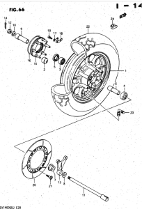 GV1400 Rear wheel complete assy